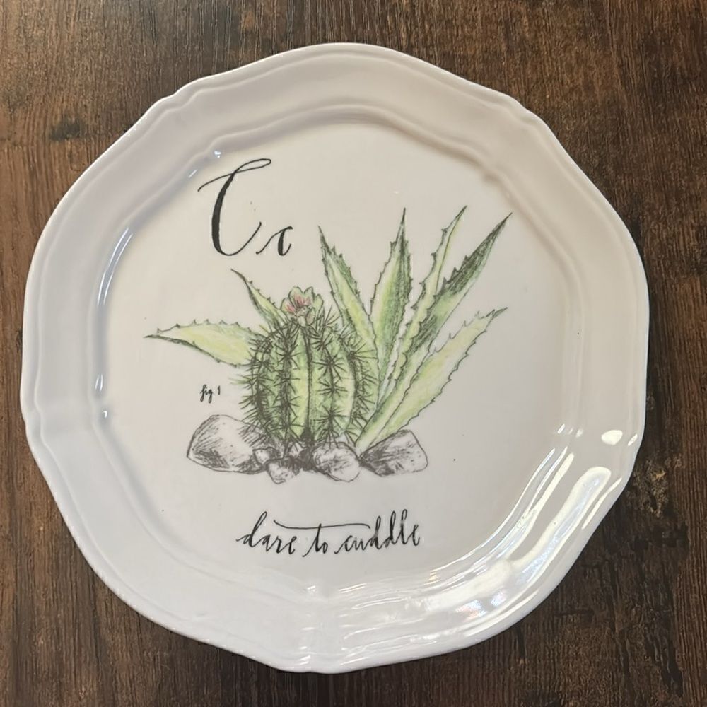 Anthropologie  Linea Carta Canape Calligrapher Plate Letter C “Here to cuddle “
